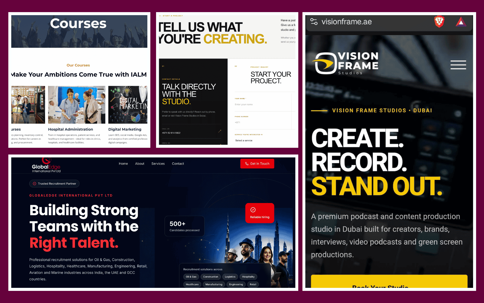 Websites built by Vajid